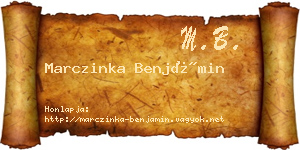 Marczinka Benjámin névjegykártya
